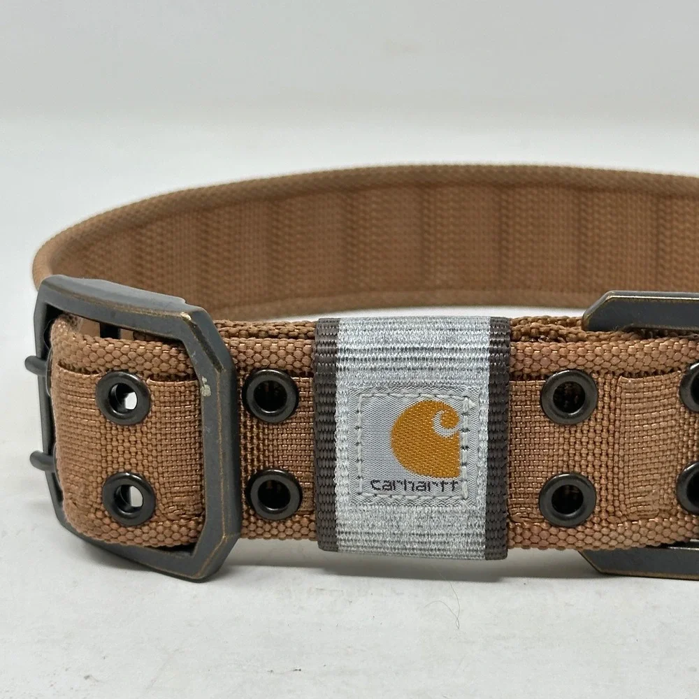 Carhartt Tradesman Dog Collar Brown Heavy Duty Nylon Reflective Large 28 Inch